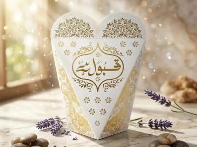 Nikah Chuara Box 100 Pcs | Perfect for presenting chuara (dry dates) to guests, this beautifully designed box
