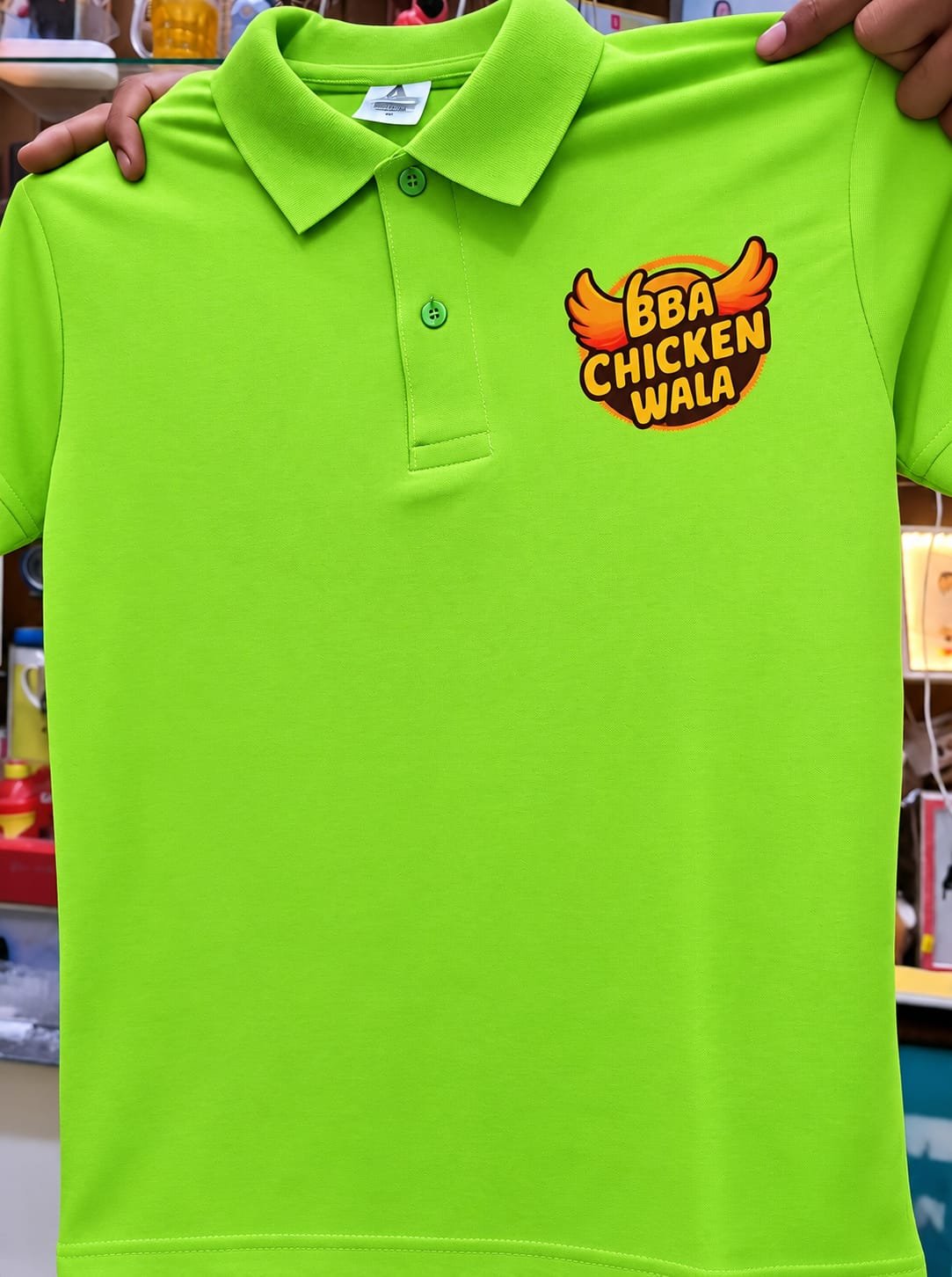 Personalized Collar T-Shirt with Company Name, Logo, Photo, Symbol, Text Printed. Customized Polo/Collar Half-Sleeve T-Shirt for Men, Women, Office Staff, Employees