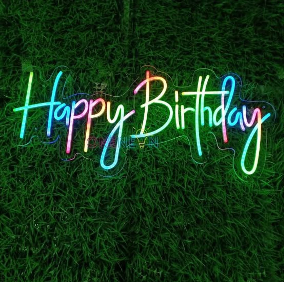 Happy Birthday Neon Signs Light LED Art Decorative Sign - for Wall Decor, Home decor, Birthday Party Decor, House Party, Size (12 x 20 inches)