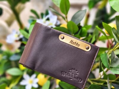 Personalized Wallet for Men with Name | Custom Name Men’s Wallet with Golden Plate | (Brown)